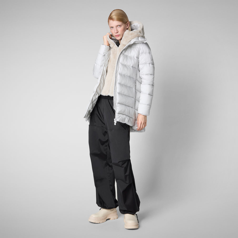 Save the duck PIUMINO ANIMAL FREE CON CAPPUCCIO DONNA MATILDA GRIGIO NEBBIA Convenienza