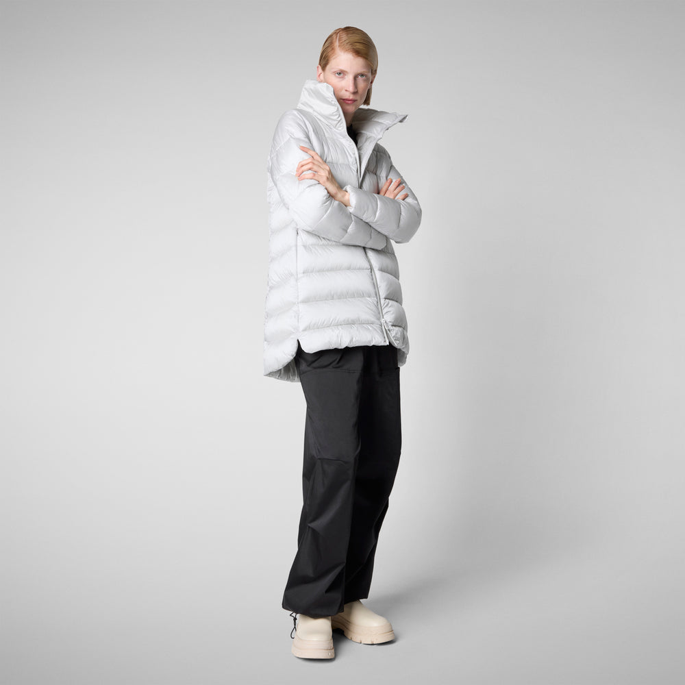 Save the duck PIUMINO ANIMAL FREE CON CAPPUCCIO DONNA MATILDA GRIGIO NEBBIA Convenienza
