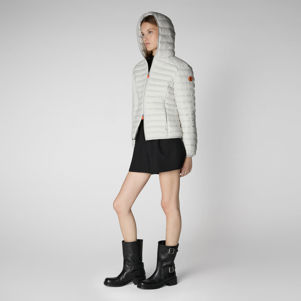 Save the duck PIUMINO ANIMAL FREE CON CAPPUCCIO DONNA DAISY GRIGIO GHIACCIO Novità