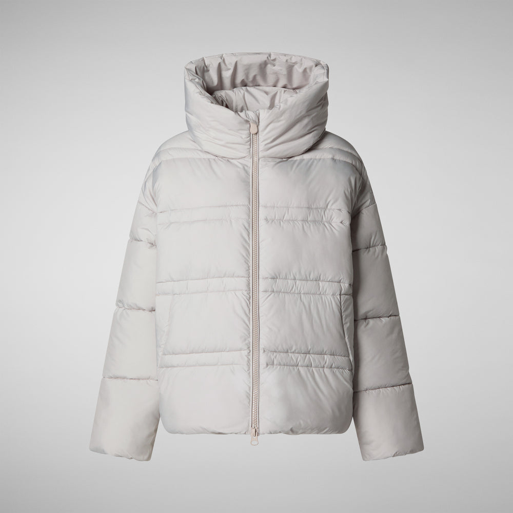 Save the duck PIUMINO ANIMAL FREE CON CAPPUCCIO DONNA KERI BEIGE CHIARO Presa