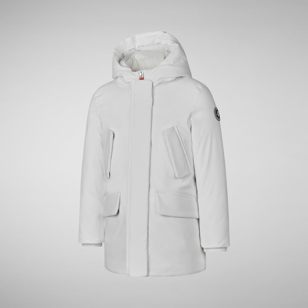 Save the duck PARKA CON CAPPUCCIO BAMBINA ALLY WHITE Offerta