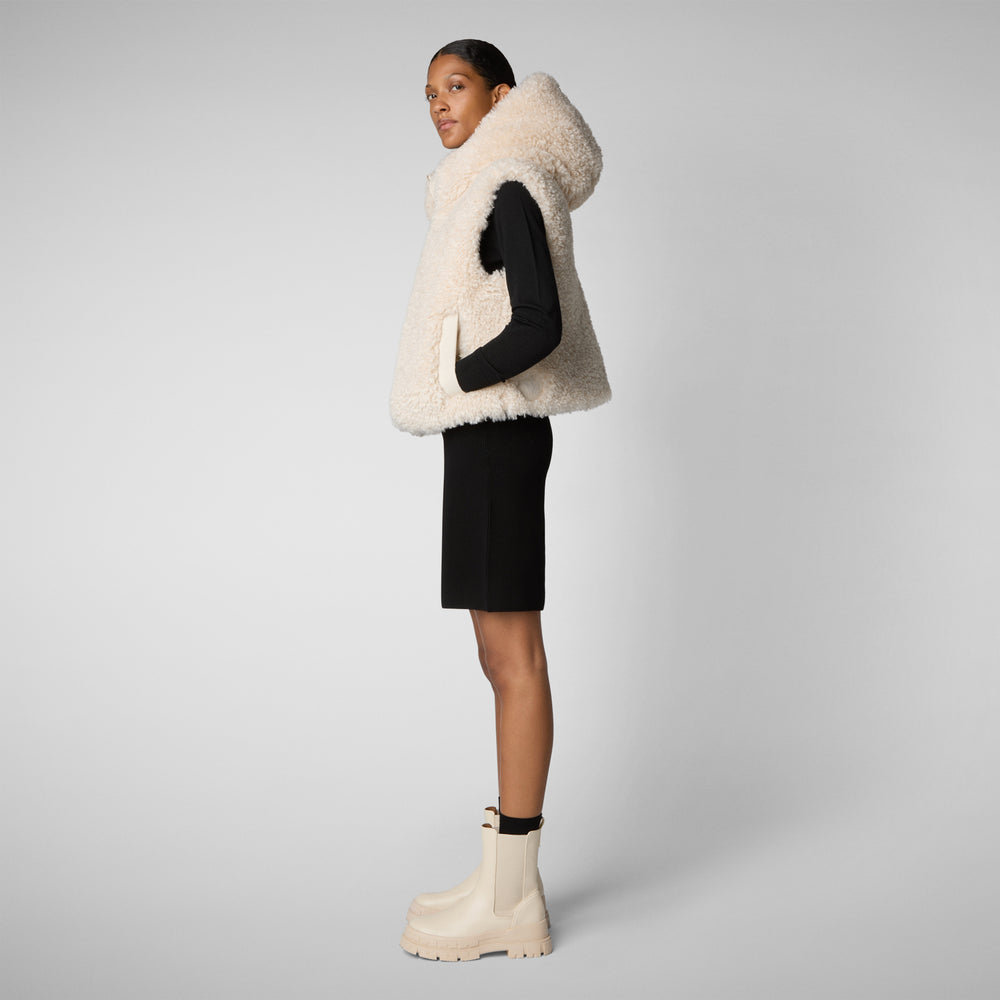 Save the duck GILET CON CAPPUCCIO DONNA KLARA BEIGE Pezzi Unici