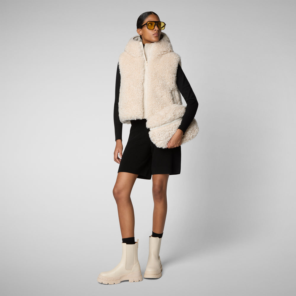 Save the duck GILET CON CAPPUCCIO DONNA KLARA BEIGE Pezzi Unici