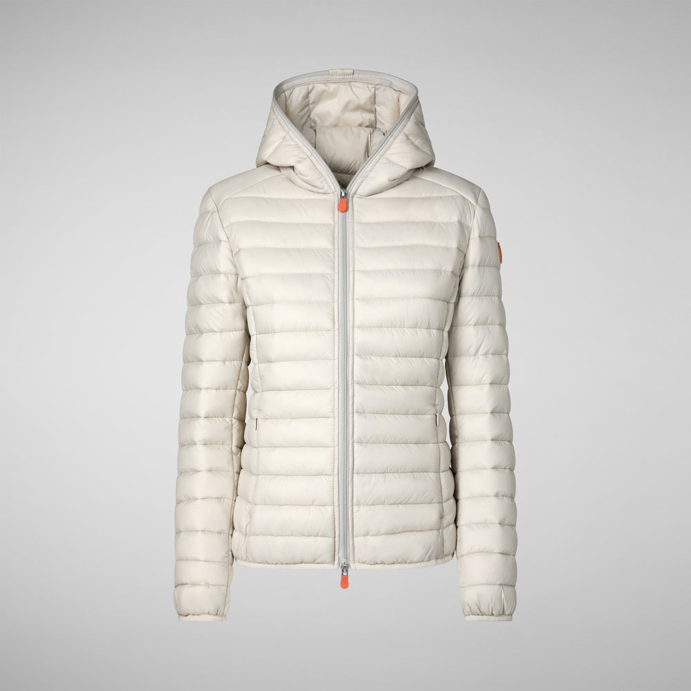 Save the duck Piumino animal free con cappuccio donna Daisy Beige chiaro Soddisfazione Garantita