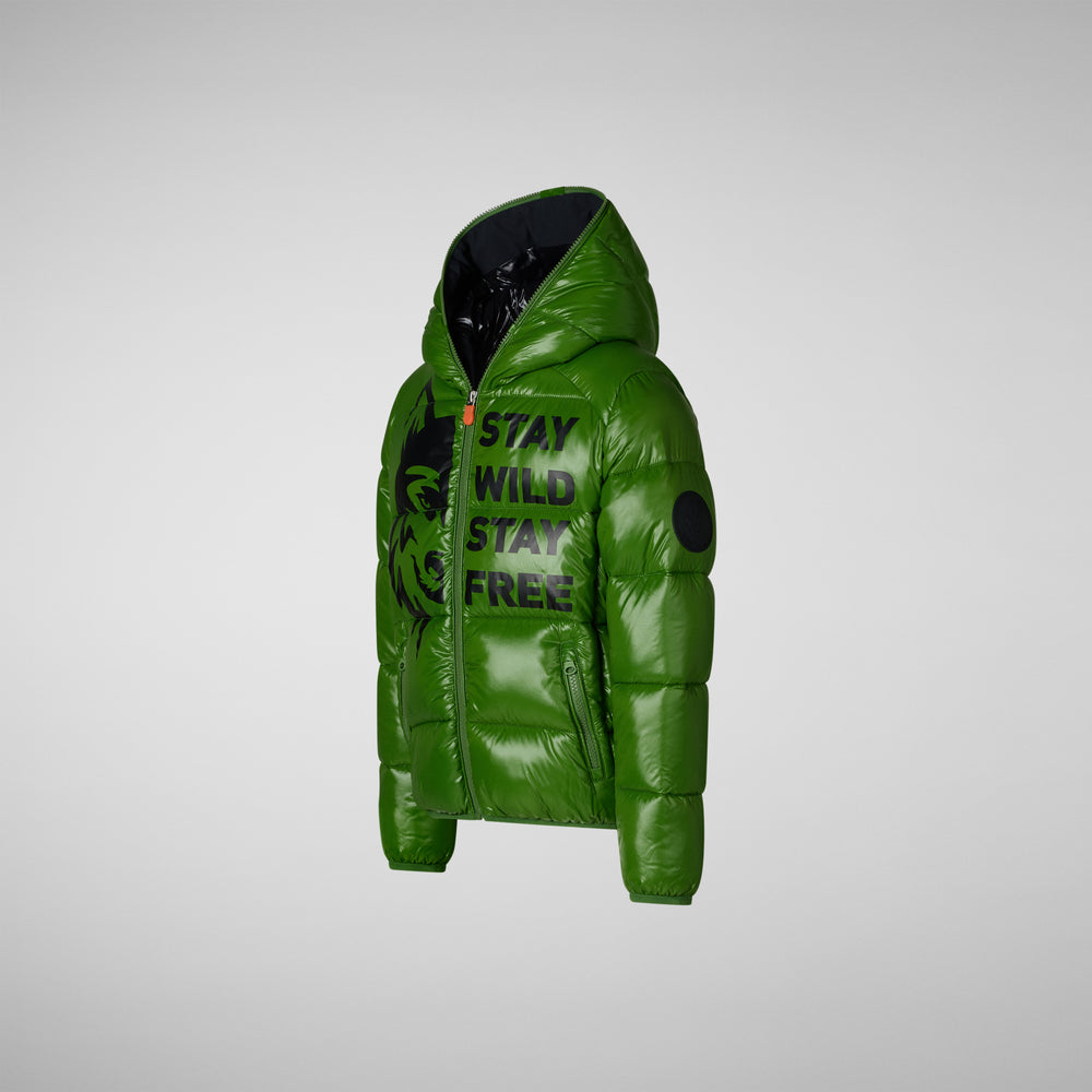Save the duck PIUMINO ANIMAL FREE BAMBINO KEEGAN VERDE ERBA WOLF PRINT Offerte