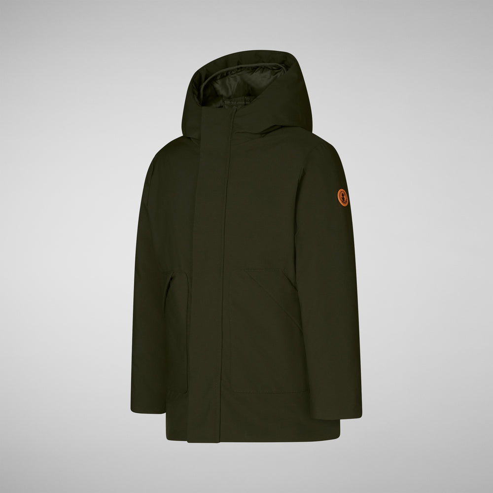 Save the duck PARKA CON CAPPUCCIO BAMBINO ALBI VERDE Saldi Di Fabbrica