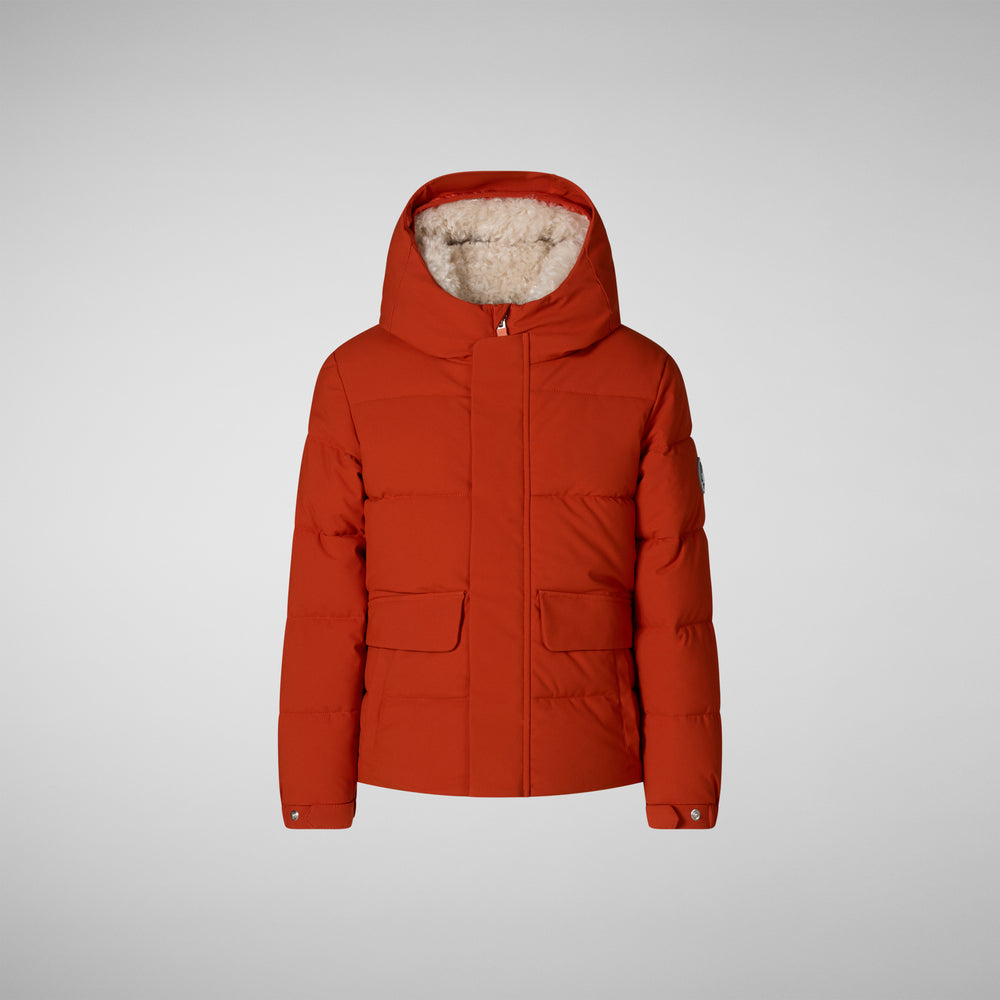 Save the duck PARKA CON CAPPUCCIO BAMBINO KLAUS ARANCIONE Nuova