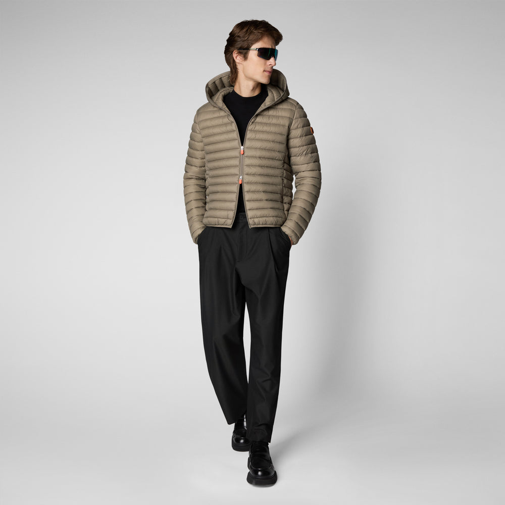 Save the duck Piumino animal free con cappuccio uomo Donald Grigio elefante Moda