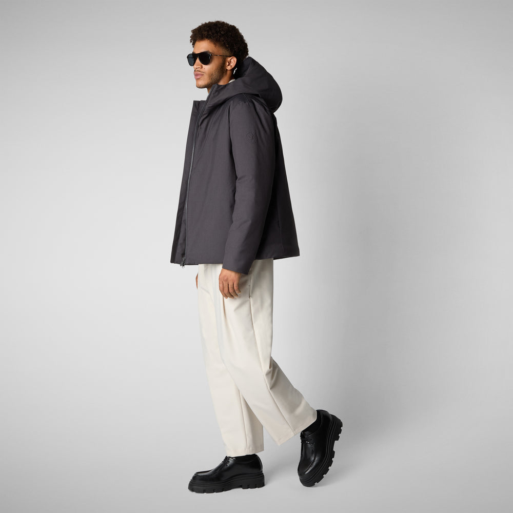 Save the duck PIUMINO ANIMAL FREE CON CAPPUCCIO UOMO BARNABY GREY MELANGE Italia