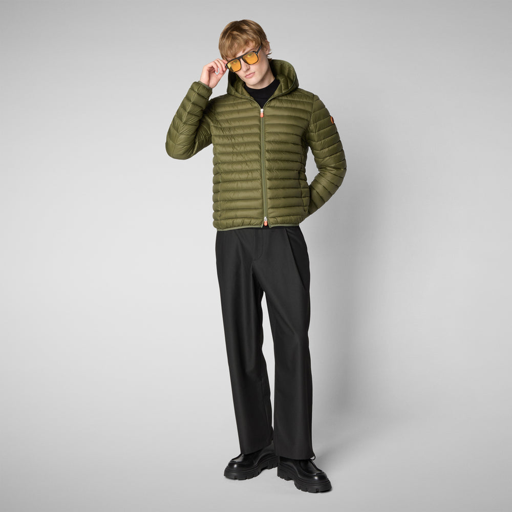 Save the duck Piumino animal free con cappuccio uomo Donald Verde oliva Pezzi Unici