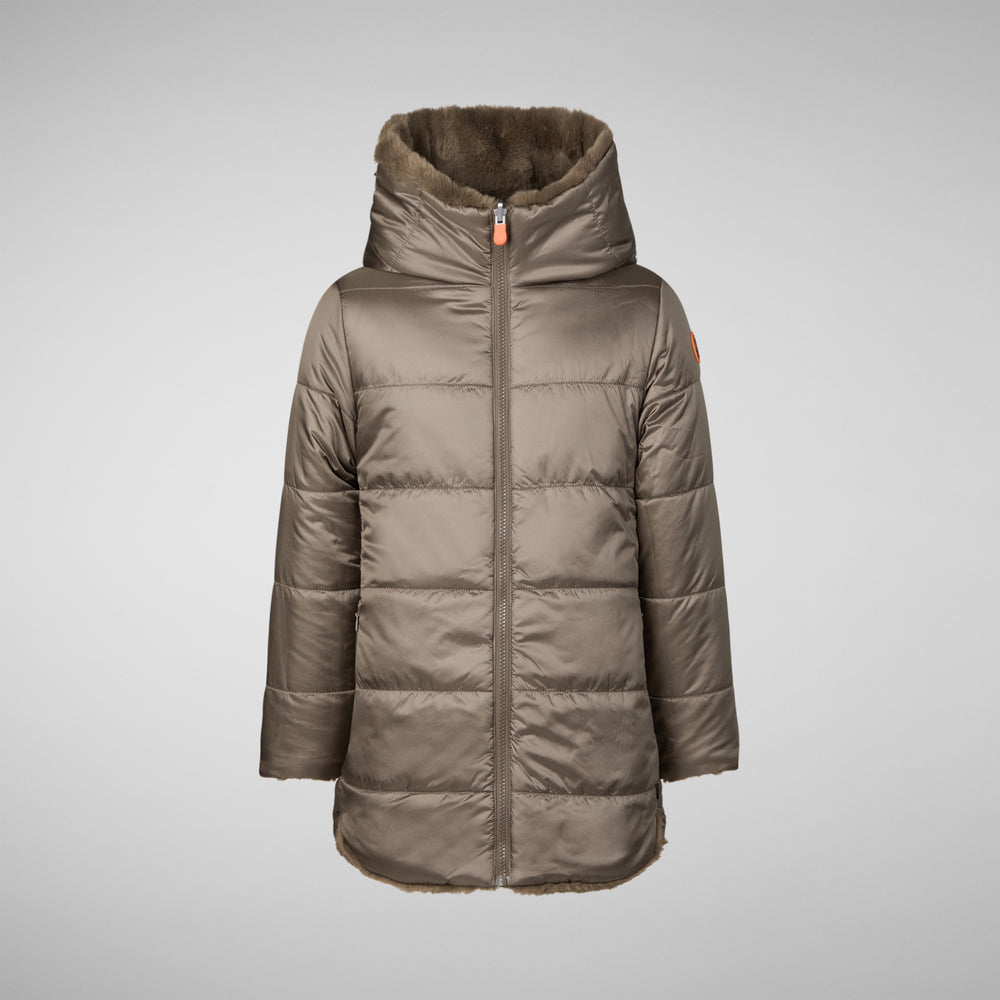 Save the duck GIACCA BAMBINA FLORA GRIGIO FANGO Liquidazione