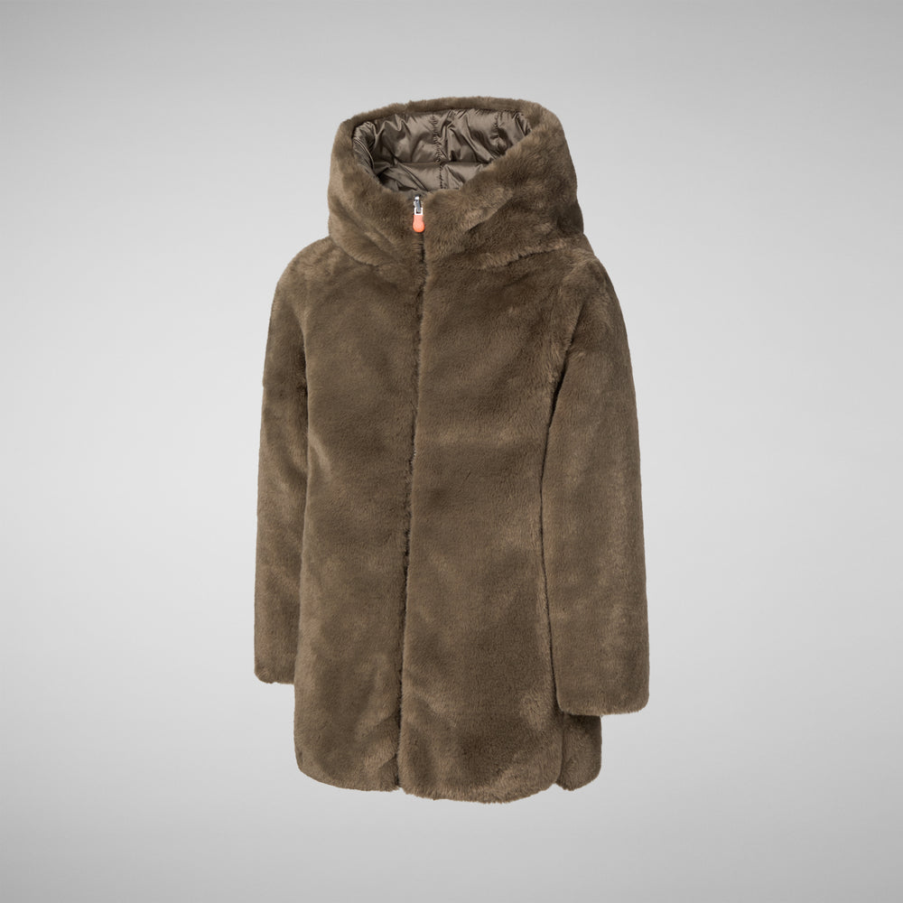 Save the duck GIACCA BAMBINA FLORA GRIGIO FANGO Liquidazione