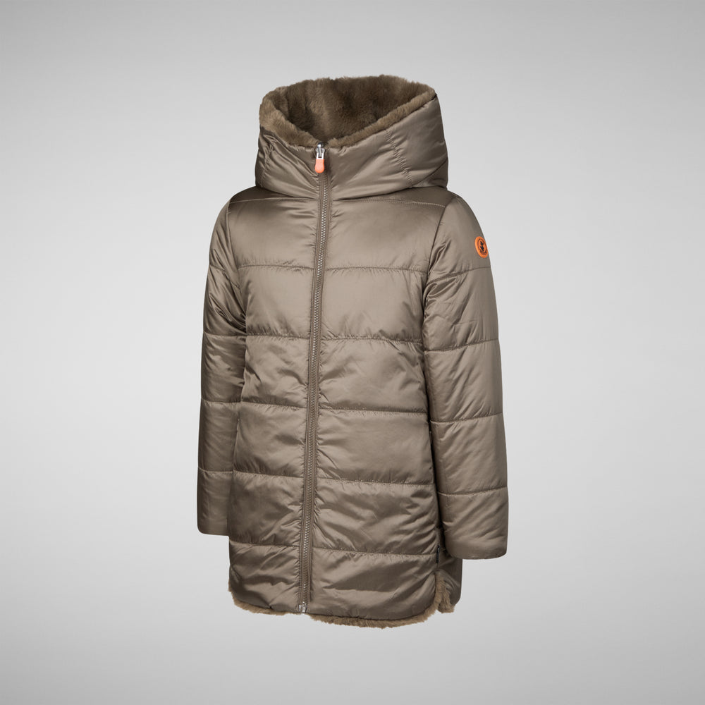 Save the duck GIACCA BAMBINA FLORA GRIGIO FANGO Liquidazione