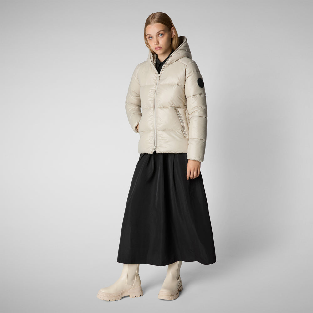Save the duck PIUMINO ANIMAL FREE CON CAPPUCCIO DONNA LOIS RAINY BEIGE Novità