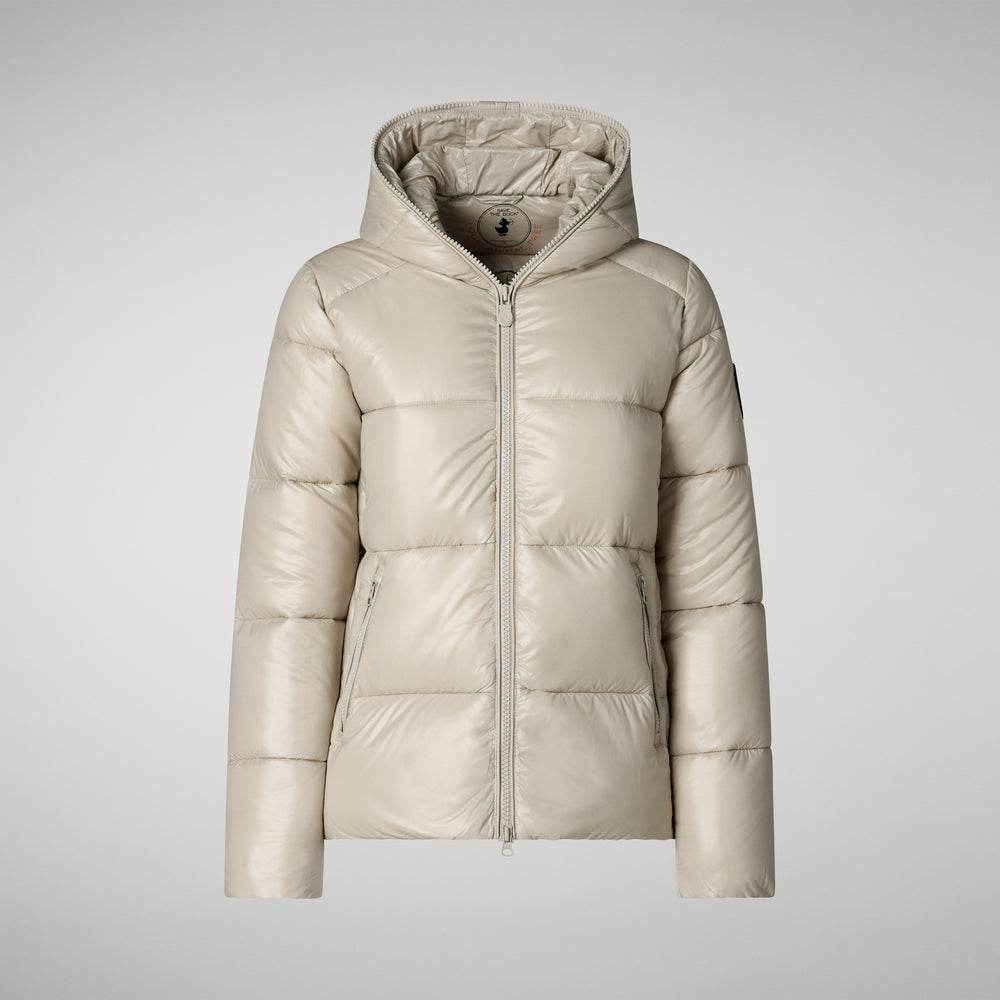 Save the duck PIUMINO ANIMAL FREE CON CAPPUCCIO DONNA LOIS RAINY BEIGE Novità