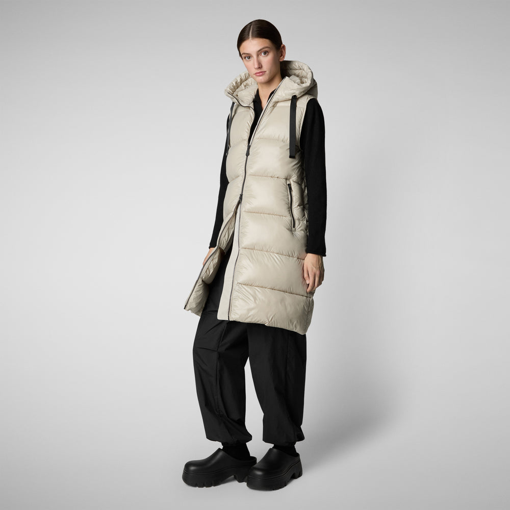 Save the duck GILET CON CAPPUCCIO DONNA IRIA RAINY BEIGE Presa