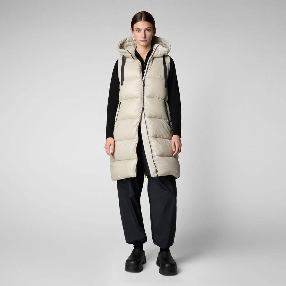 Save the duck GILET CON CAPPUCCIO DONNA IRIA RAINY BEIGE Presa