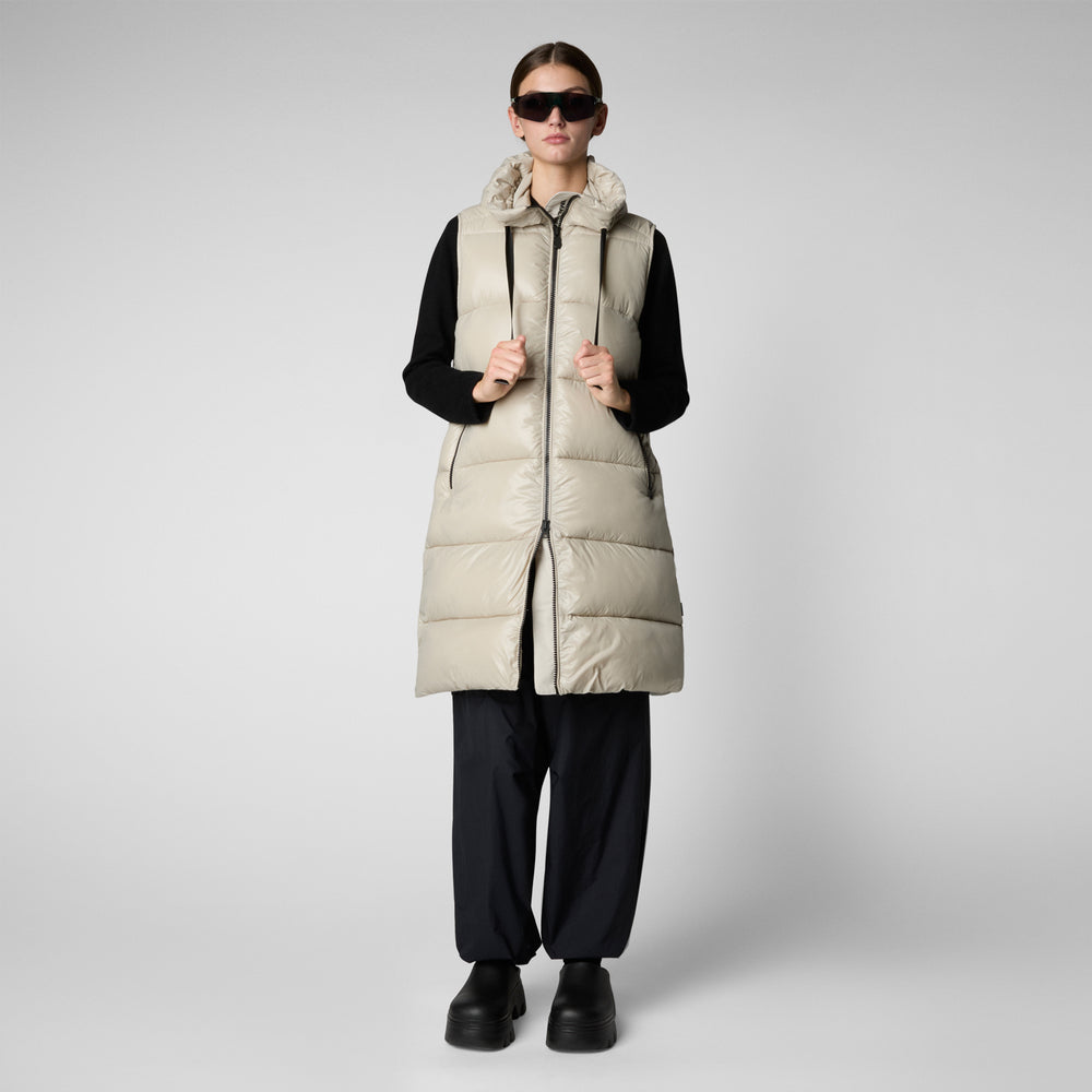 Save the duck GILET CON CAPPUCCIO DONNA IRIA RAINY BEIGE Presa