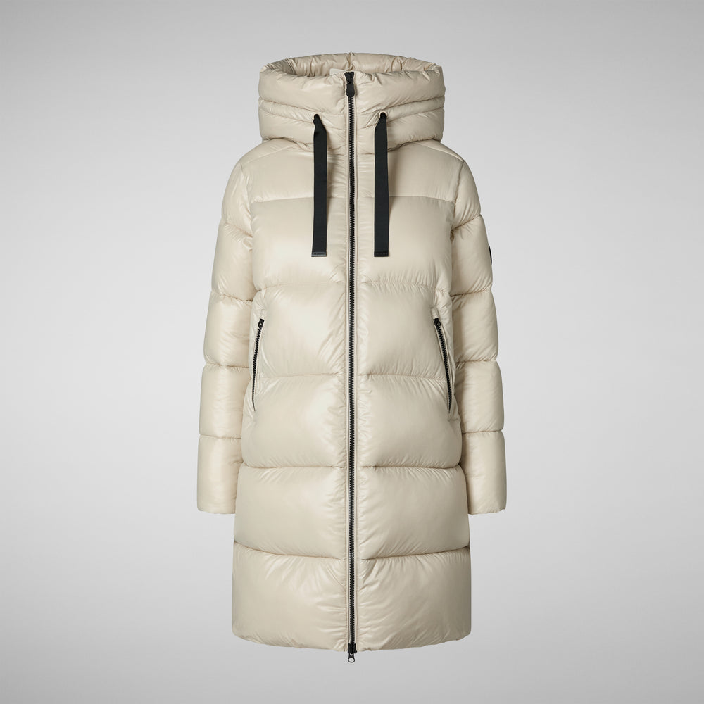 Save the duck PIUMINO ANIMAL FREE CON CAPPUCCIO DONNA ISABEL RAINY BEIGE Sconto