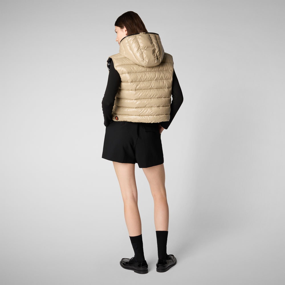 Save the duck GILET CON CAPPUCCIO DONNA ROMINA BEIGE Economico