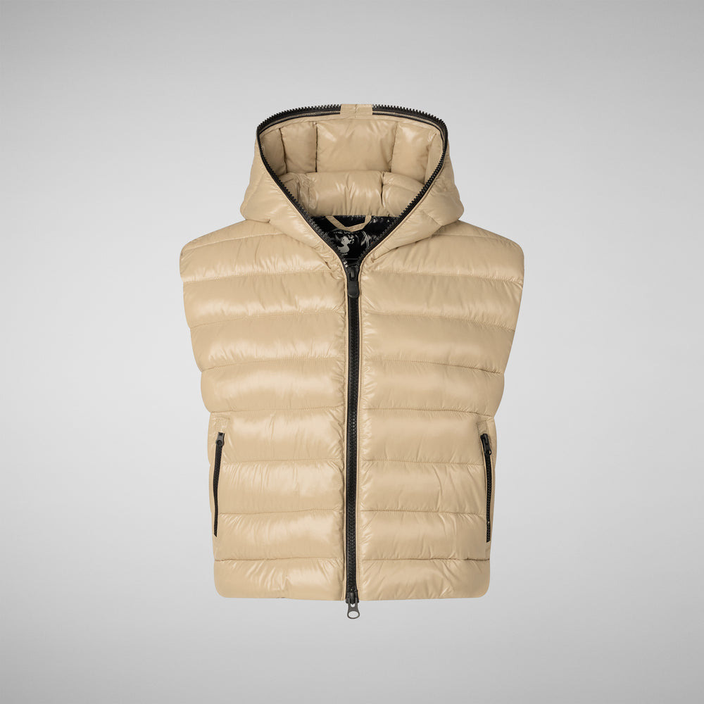 Save the duck GILET CON CAPPUCCIO DONNA ROMINA BEIGE Economico