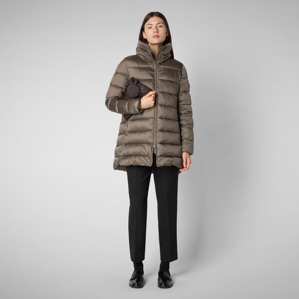 Save the duck PIUMINO ANIMAL FREE CON CAPPUCCIO DONNA MATILDA GRIGIO FANGO Offerte