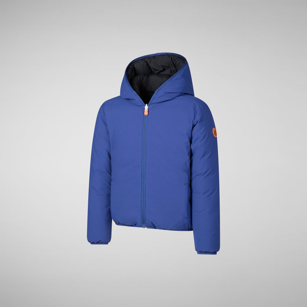Save the duck GIACCA CON CAPPUCCIO BAMBINO OLIVER ECLIPSE BLU In Linea