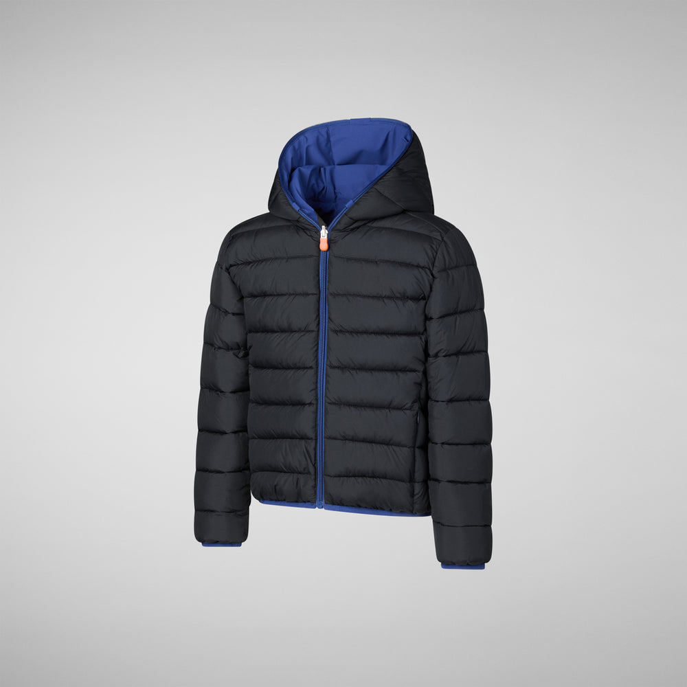 Save the duck GIACCA CON CAPPUCCIO BAMBINO OLIVER ECLIPSE BLU In Linea
