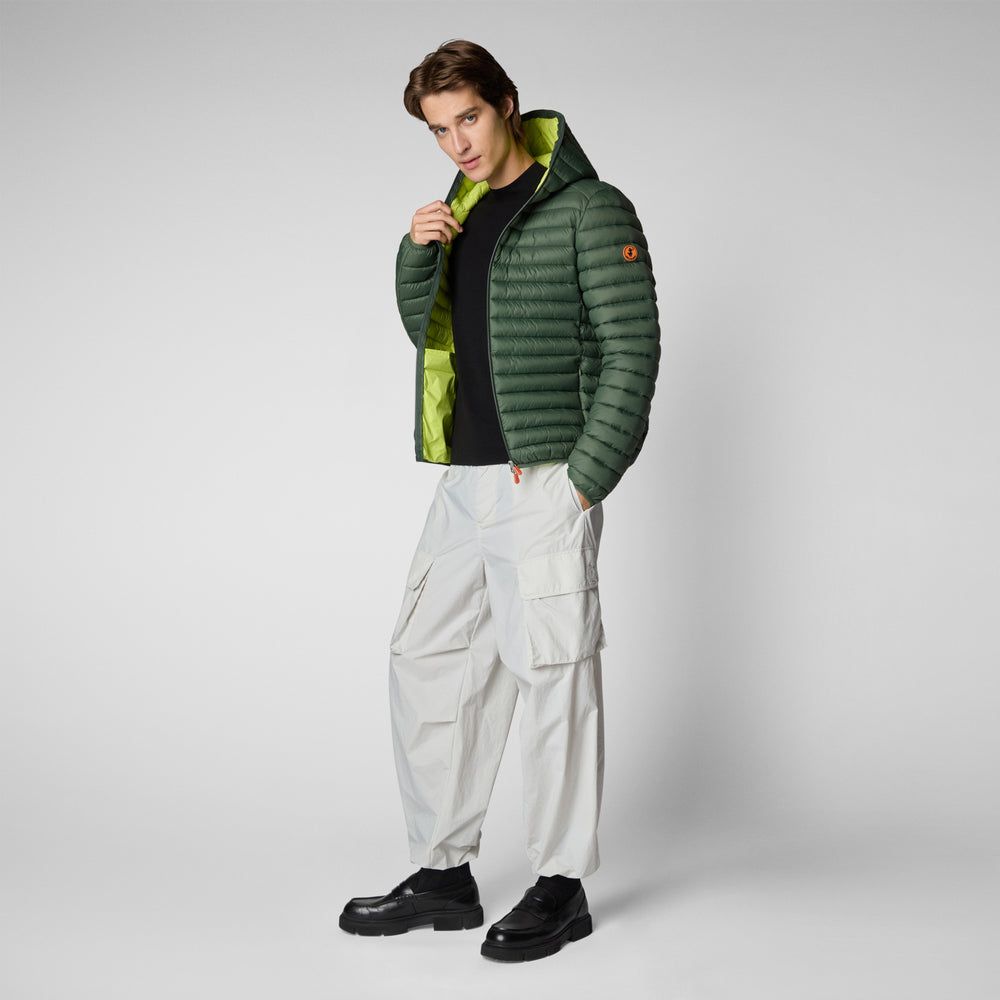 Save the duck PIUMINO ANIMAL FREE CON CAPPUCCIO UOMO DONALD VERDE TIMO Promozione