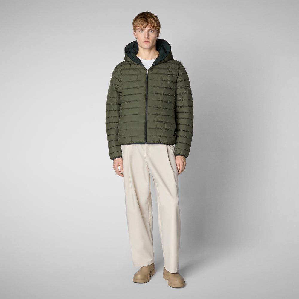 Save the duck MAN'S ANIMAL FREE PUFFER JACKET EZRA VERDE NERO Consegna Veloce