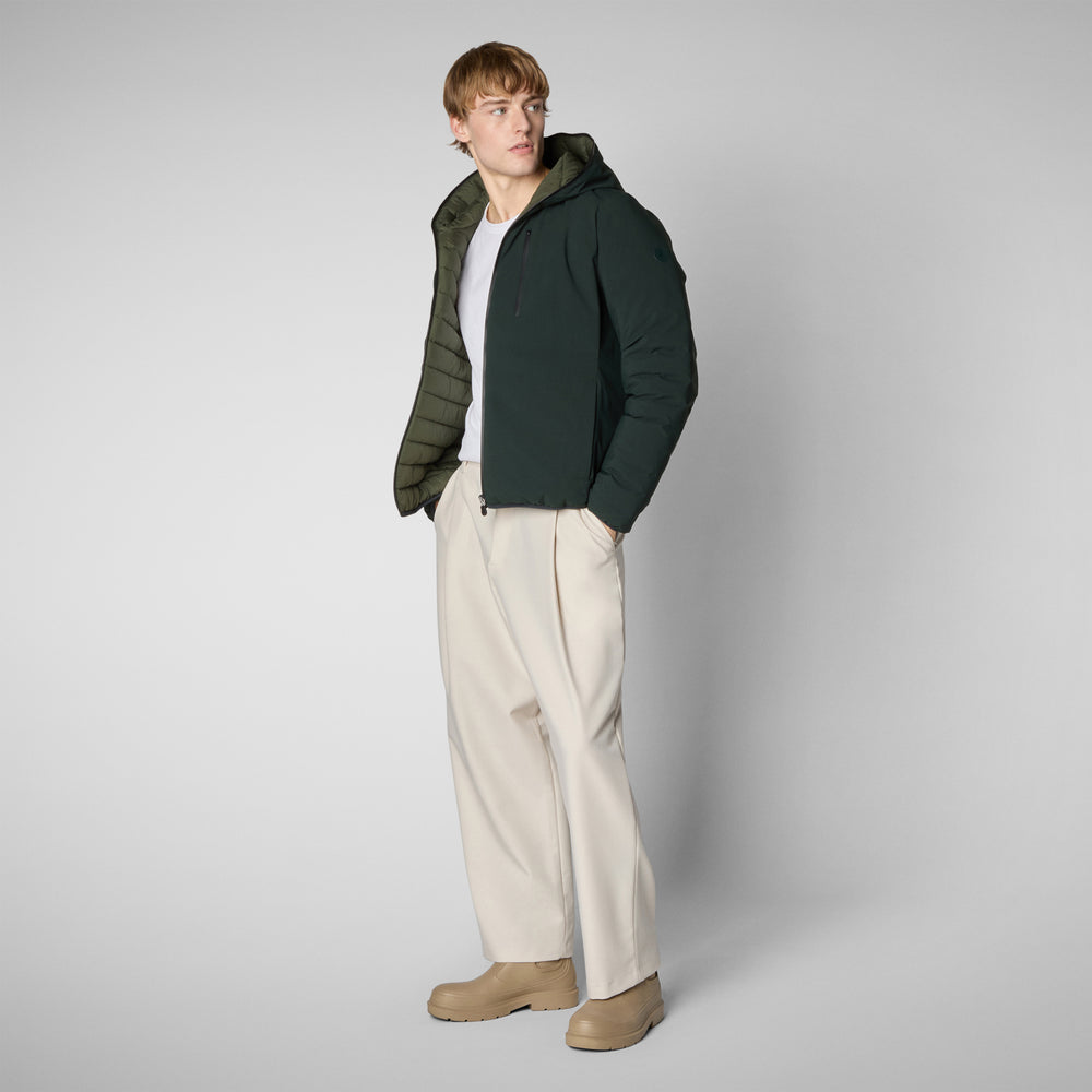 Save the duck MAN'S ANIMAL FREE PUFFER JACKET EZRA VERDE NERO Consegna Veloce