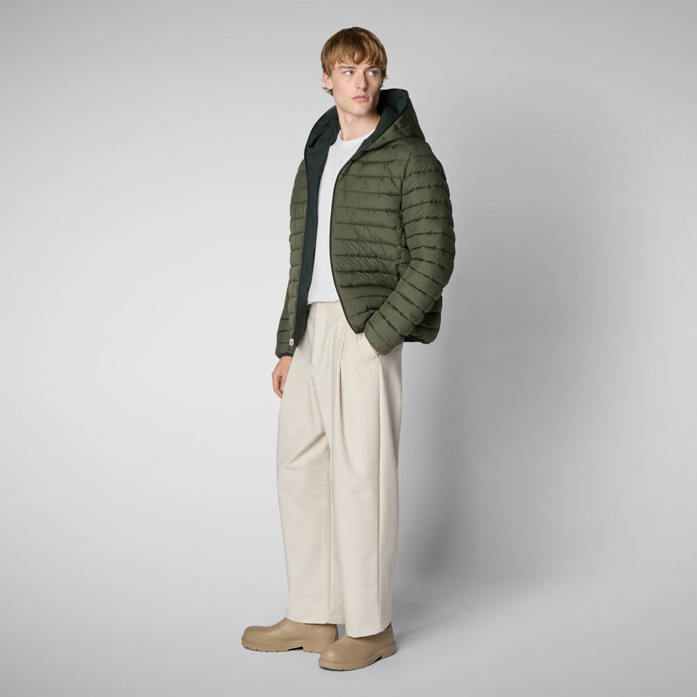 Save the duck MAN'S ANIMAL FREE PUFFER JACKET EZRA VERDE NERO Consegna Veloce