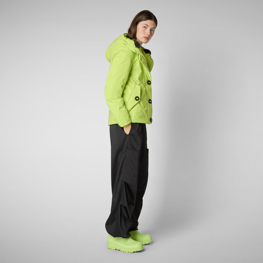 Save the duck PARKA DONNA CON CAPPUCCIO SHANON VERDE LIME Hotsell