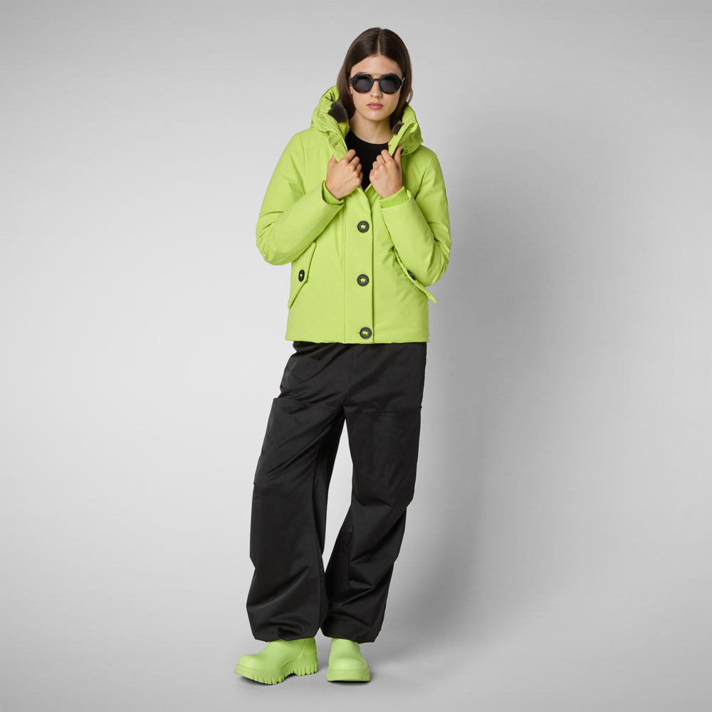 Save the duck PARKA DONNA CON CAPPUCCIO SHANON VERDE LIME Hotsell