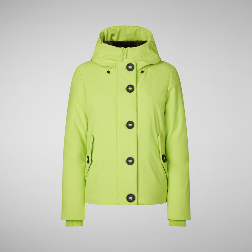 Save the duck PARKA DONNA CON CAPPUCCIO SHANON VERDE LIME Hotsell