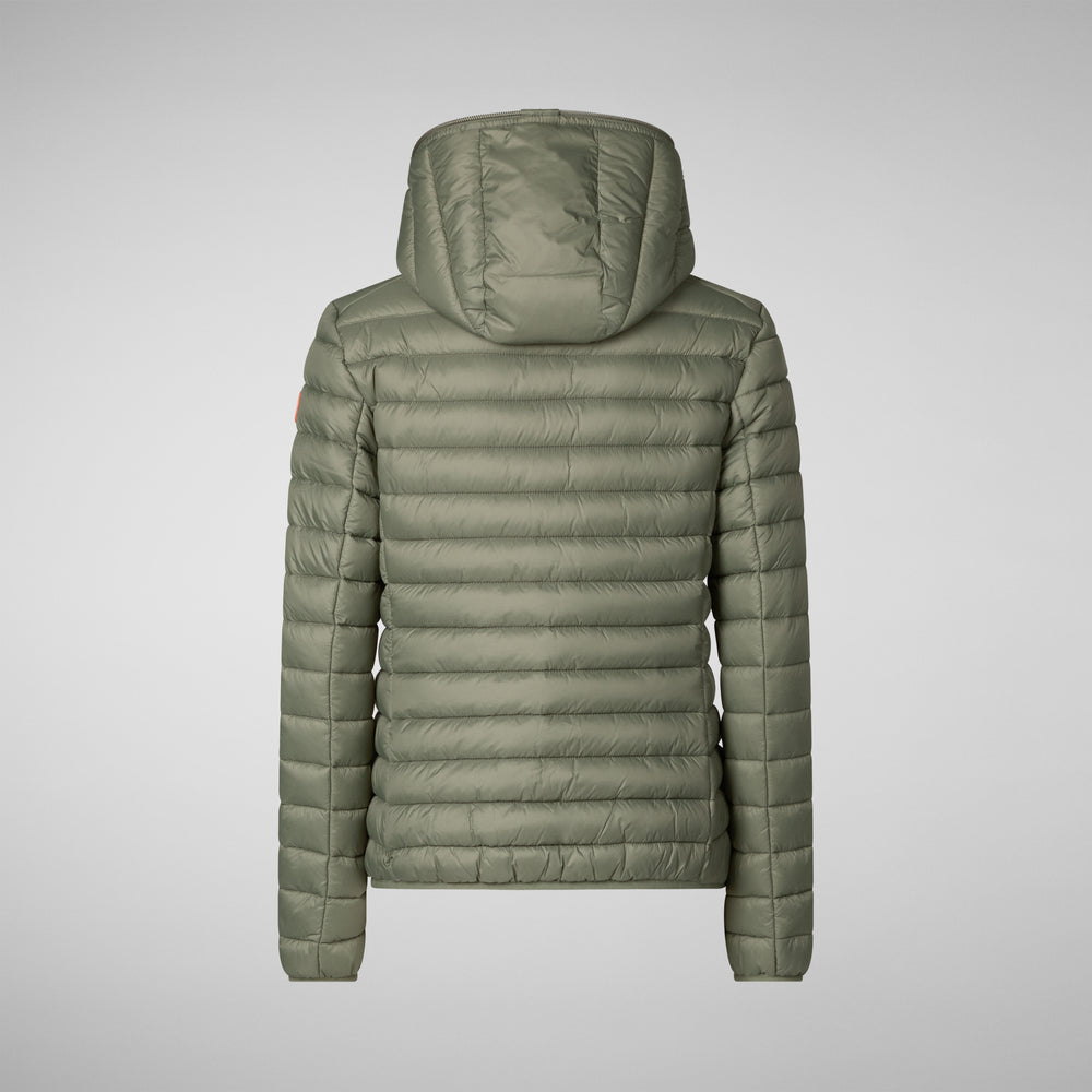 Save the duck PIUMINO ANIMAL FREE CON CAPPUCCIO DONNA DAISY VERDE LIME Moda
