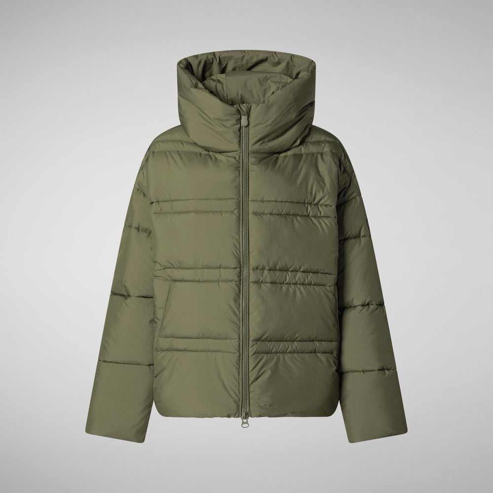 Save the duck PIUMINO ANIMAL FREE CON CAPPUCCIO DONNA KERI VERDE FORESTA 2025