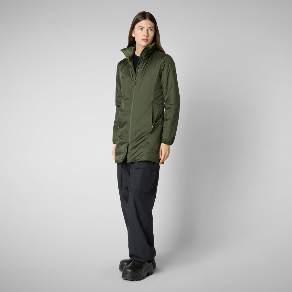 Save the duck CAPPOTTO CON CAPPUCCIO RHIA PINE GREEN In Linea