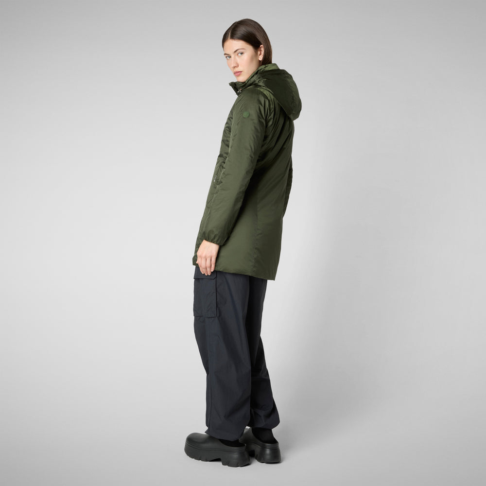 Save the duck CAPPOTTO CON CAPPUCCIO RHIA PINE GREEN In Linea