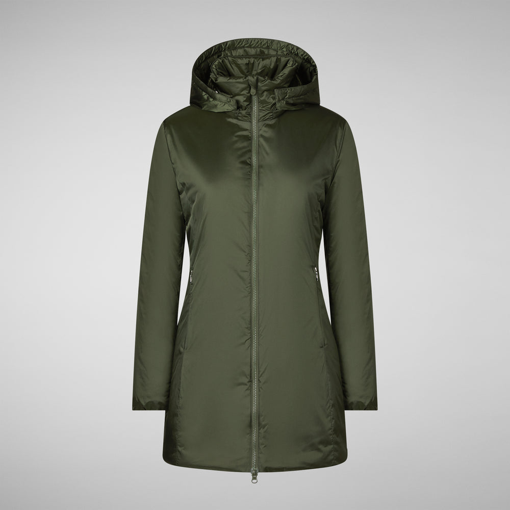 Save the duck CAPPOTTO CON CAPPUCCIO RHIA PINE GREEN In Linea