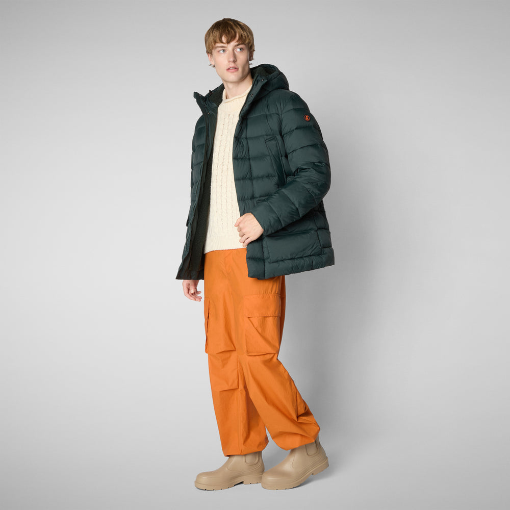 Save the duck PIUMINO ANIMAL FREE CON CAPPUCCIO UOMO LYLE VERDE NERO Affare Del Giorno