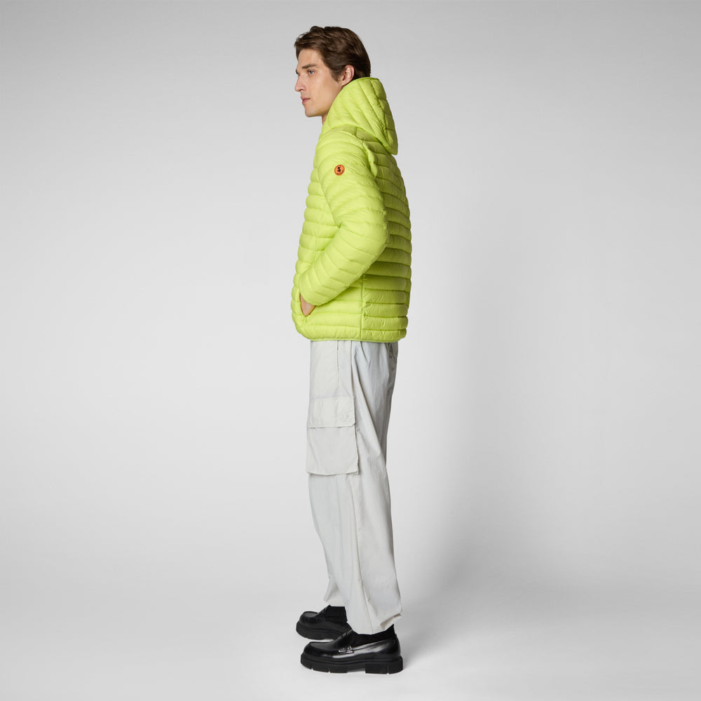 Save the duck PIUMINO ANIMAL FREE CON CAPPUCCIO UOMO DONALD VERDE LIME Sconto