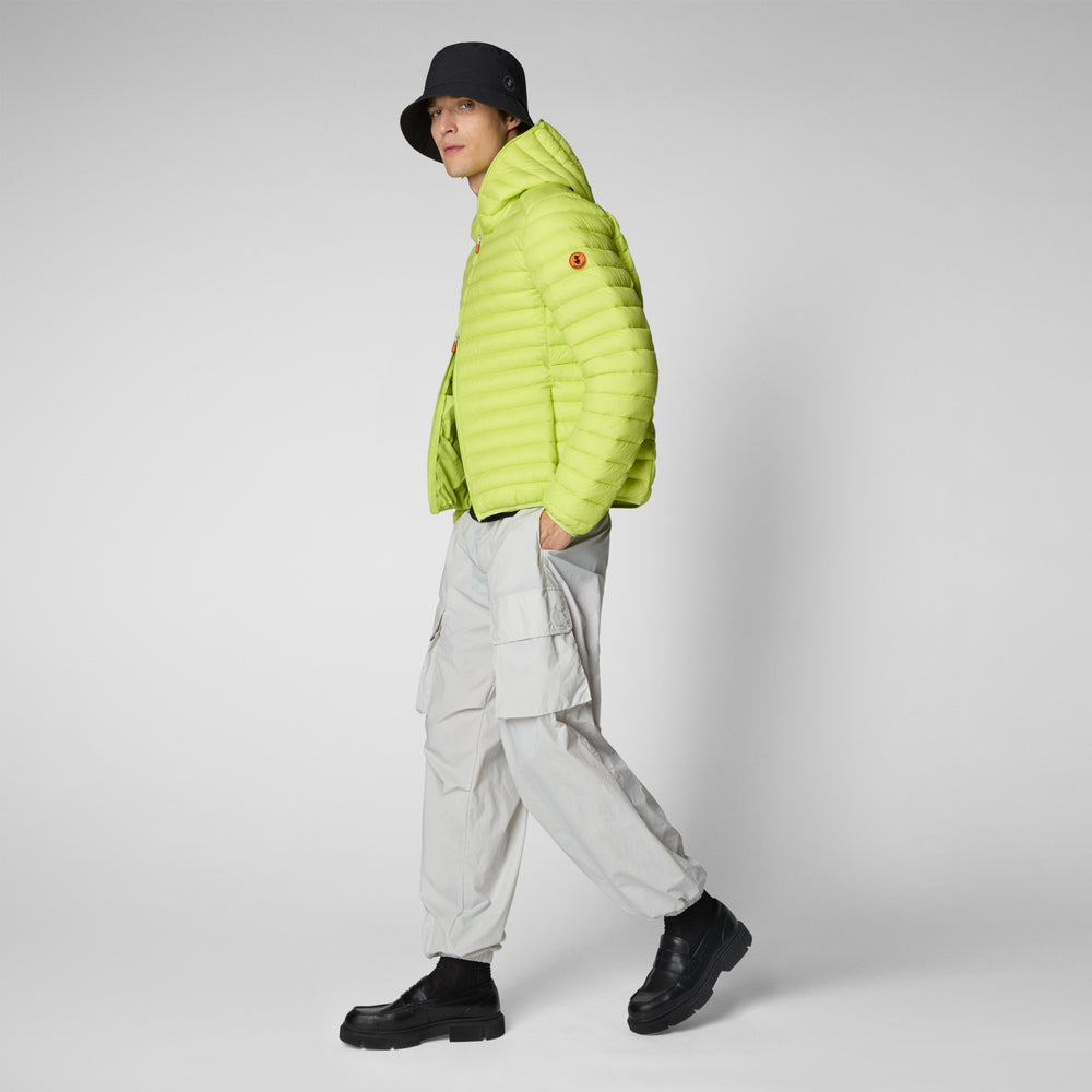 Save the duck PIUMINO ANIMAL FREE CON CAPPUCCIO UOMO DONALD VERDE LIME Sconto