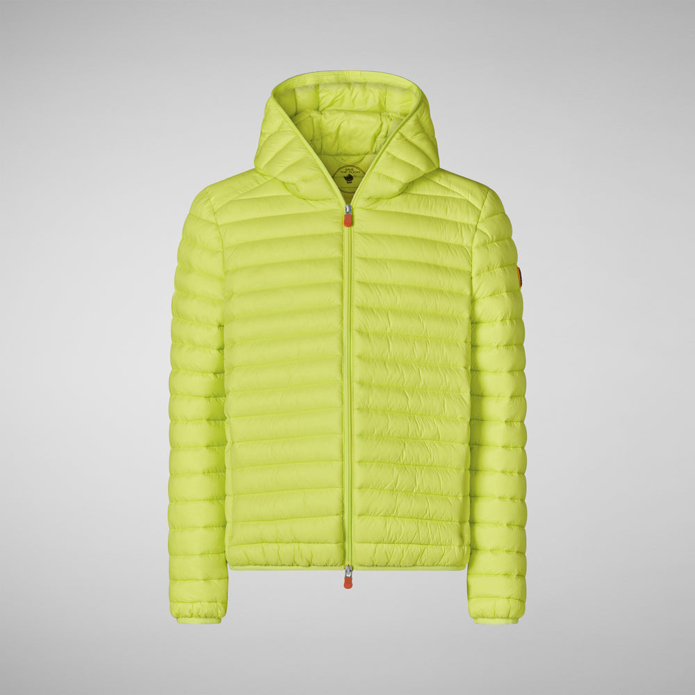 Save the duck PIUMINO ANIMAL FREE CON CAPPUCCIO UOMO DONALD VERDE LIME Sconto