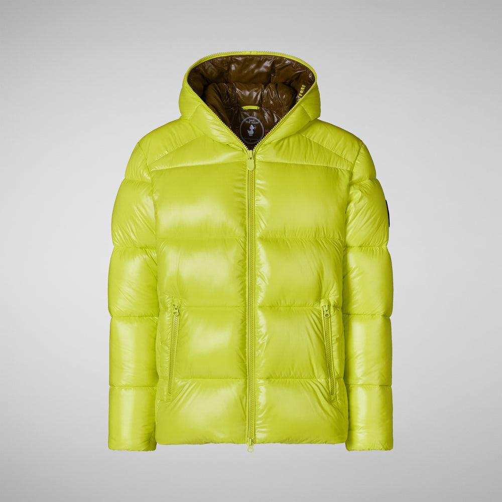 Save the duck PIUMINO ANIMAL FREE CON CAPPUCCIO UOMO EDGARD VERDE LIME Offerta