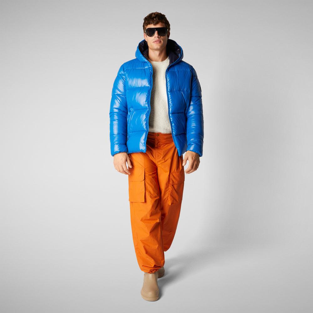 Save the duck PIUMINO ANIMAL FREE CON CAPPUCCIO UOMO EDGARD BLU MIRTILLO Outlet