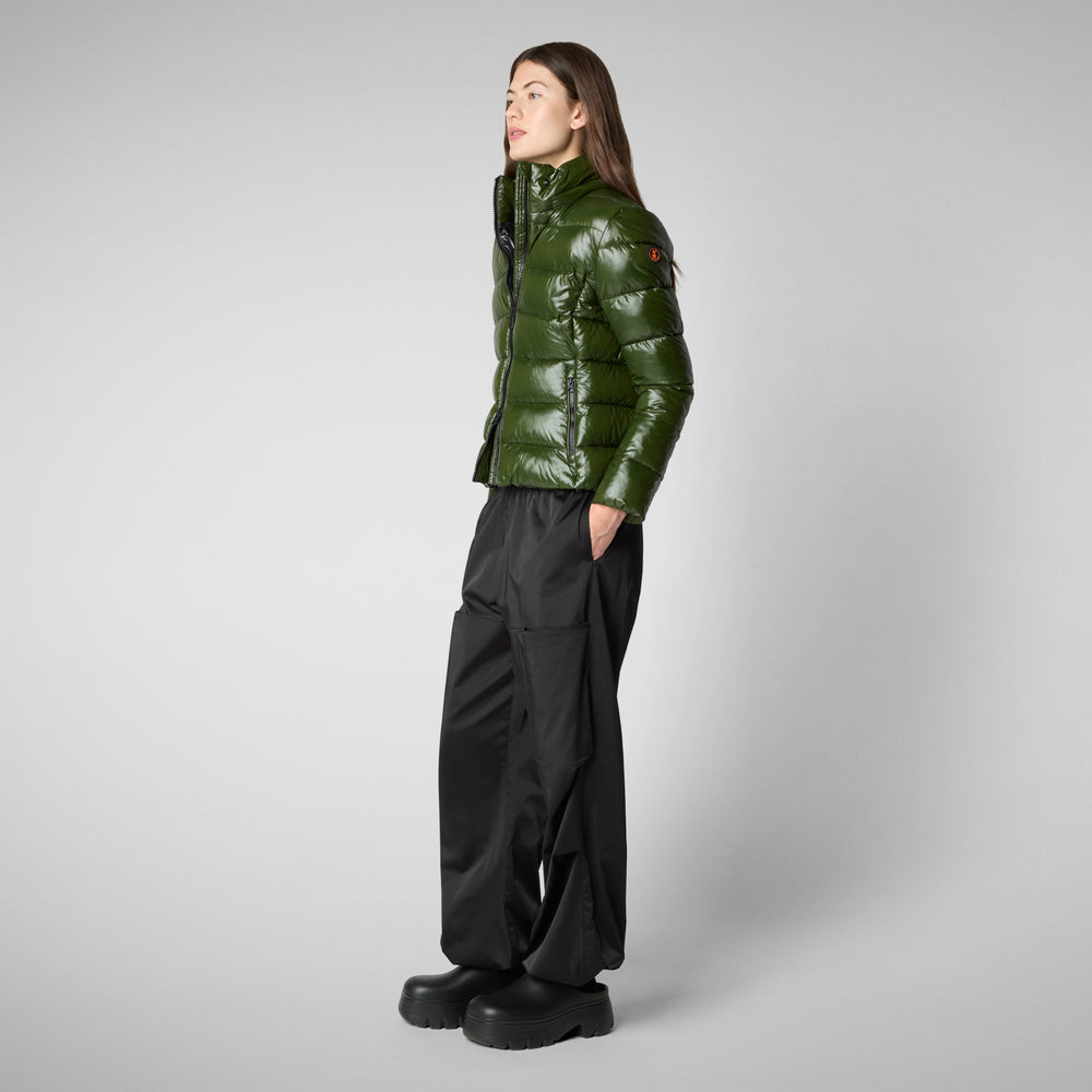 Save the duck PIUMINO ANIMAL FREE CON CAPPUCCIO DONNA COSMARY VERDE BOSCO Vendita Economica