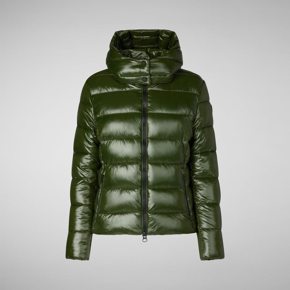 Save the duck PIUMINO ANIMAL FREE CON CAPPUCCIO DONNA COSMARY VERDE BOSCO Vendita Economica