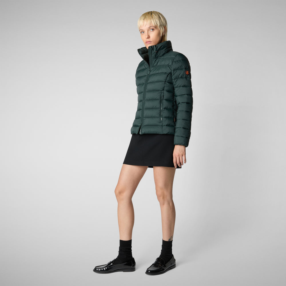 Save the duck PIUMINO ANIMAL FREE CON CAPPUCCIO DONNA AMELIE VERDE NERO Italia