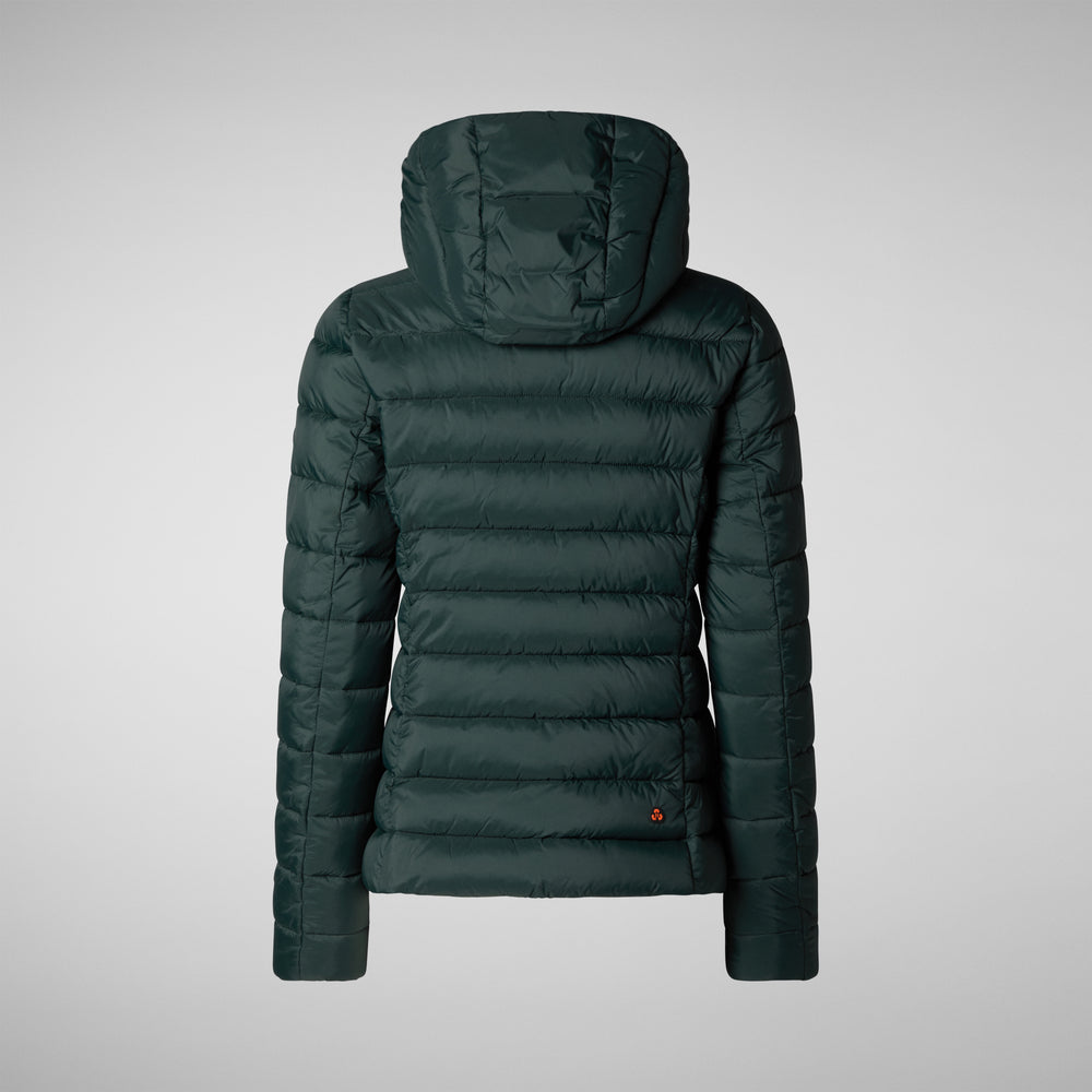 Save the duck PIUMINO ANIMAL FREE CON CAPPUCCIO DONNA AMELIE VERDE NERO Italia